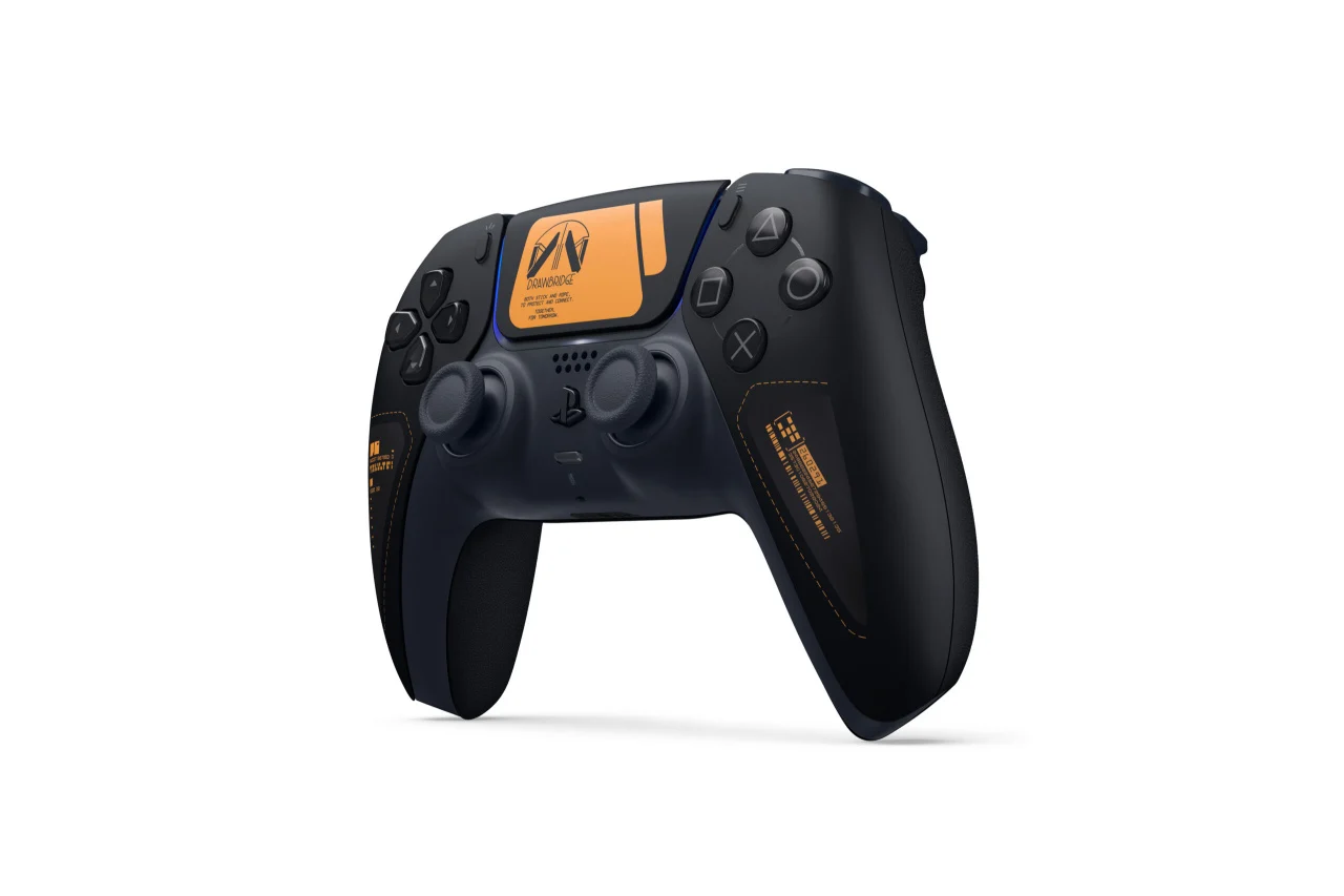 DualSense gamepad with DrawBridge logo