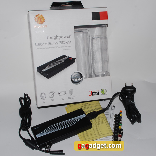 Микрообзор универсального блока питания для ноутбуков Thermaltake Toughpower Ultraslim 65W