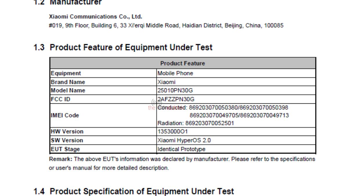 Xiaomi 15 Ultra - Global Version on FCC