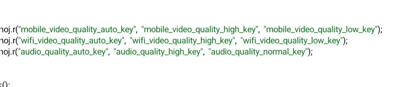 YouTube programme code strings