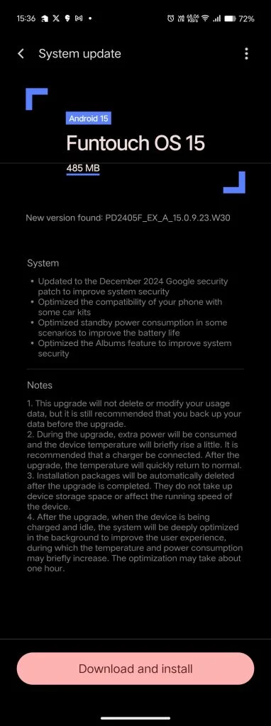 Secure update on Vivo X200 Pro