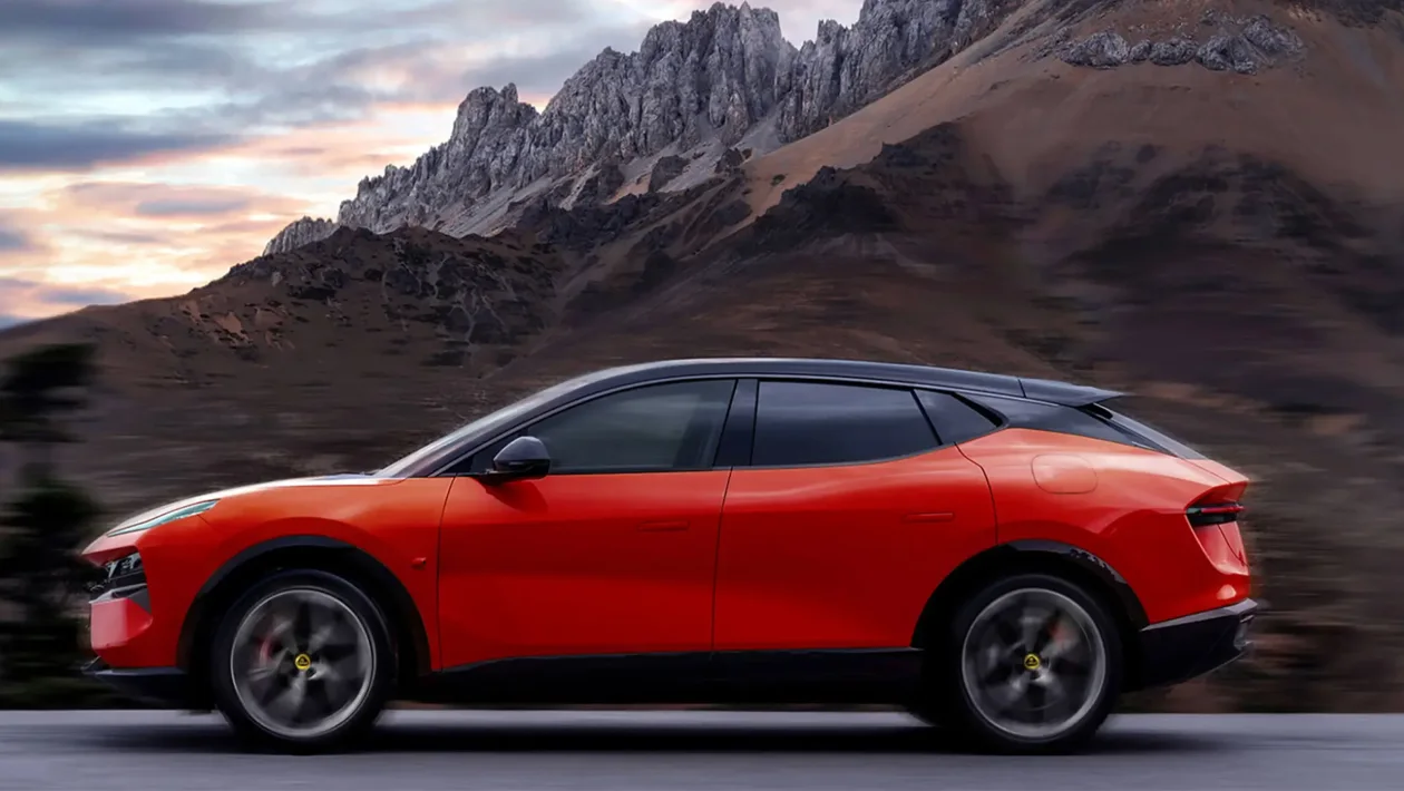 Side profile of 2026 Lotus Eletre hybrid
