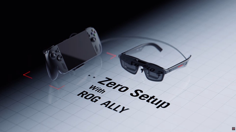 ASUS ROG XREAL R1 AR Gaming Glasses вид зверху