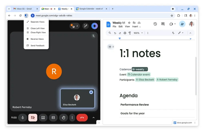 Іконка Split View в Chrome
