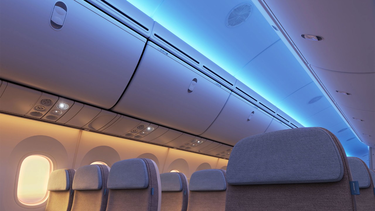 Interior of Boeing 787 Dreamliner