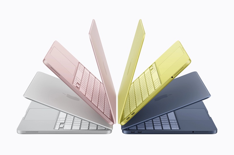 Цветовая палитра MacBook Neo Silver, Blush, Citrus и Indigo