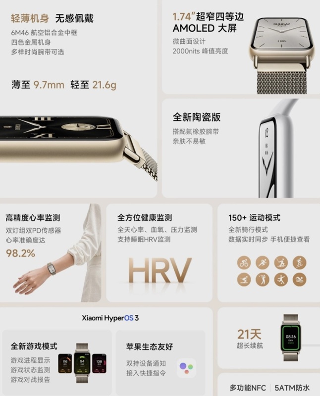 Xiaomi Smart Band 10 Pro - вид збоку