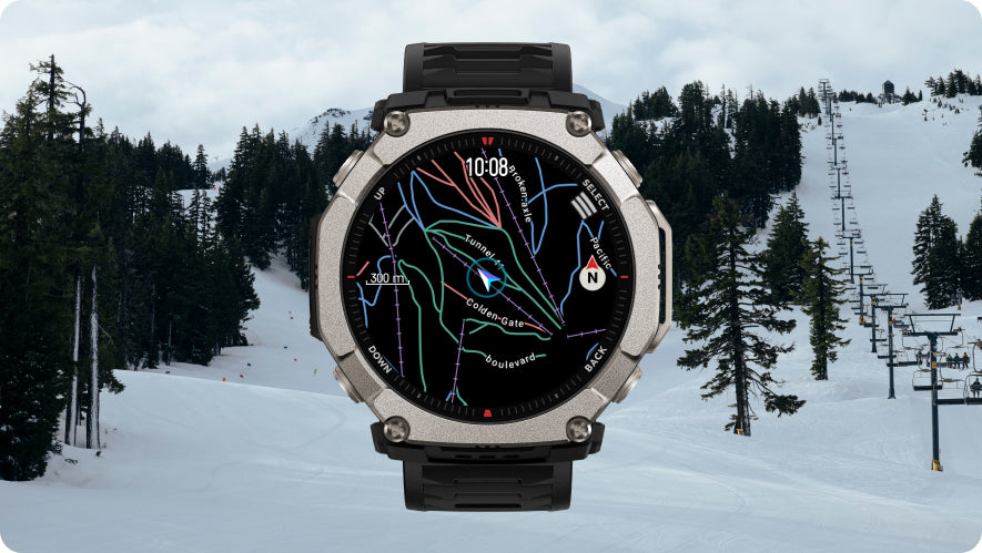 Mapping on Amazfit T-Rex Ultra 2 for skiing and mountains