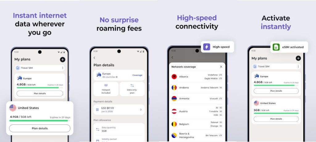 Motorola Global Connect permet de gérer ses données de voyage depuis une application native, sans changer de carte SIM.