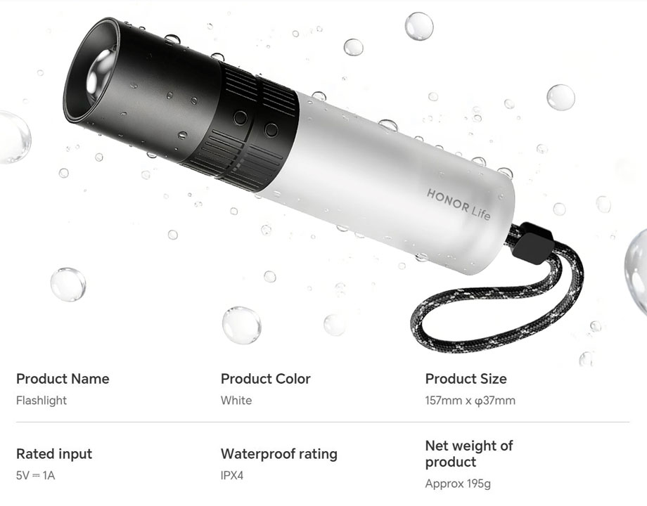 Honor Life Flashlight in various settings