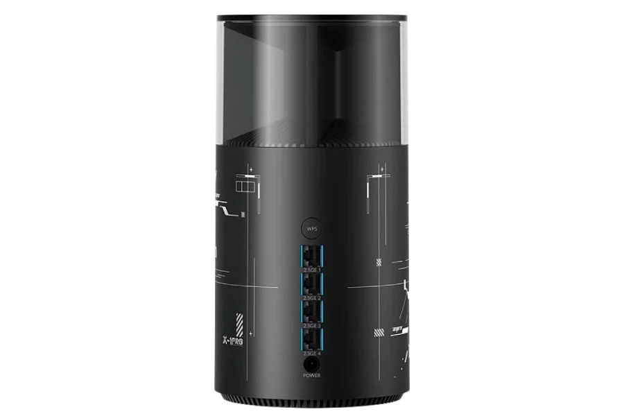 Huawei Router X1 Pro — design cylindrique avec 11 antennes internes. Illustration : Huawei