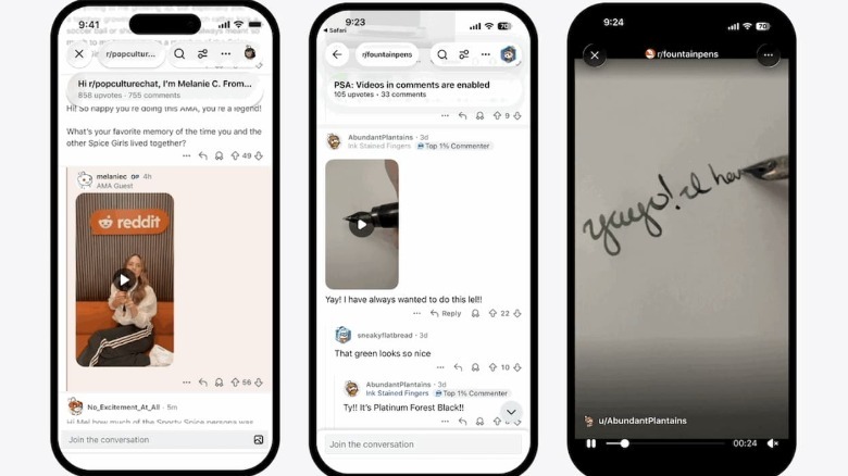 Reddit's new video comment feature lets users record or upload clips directly in the reply box.