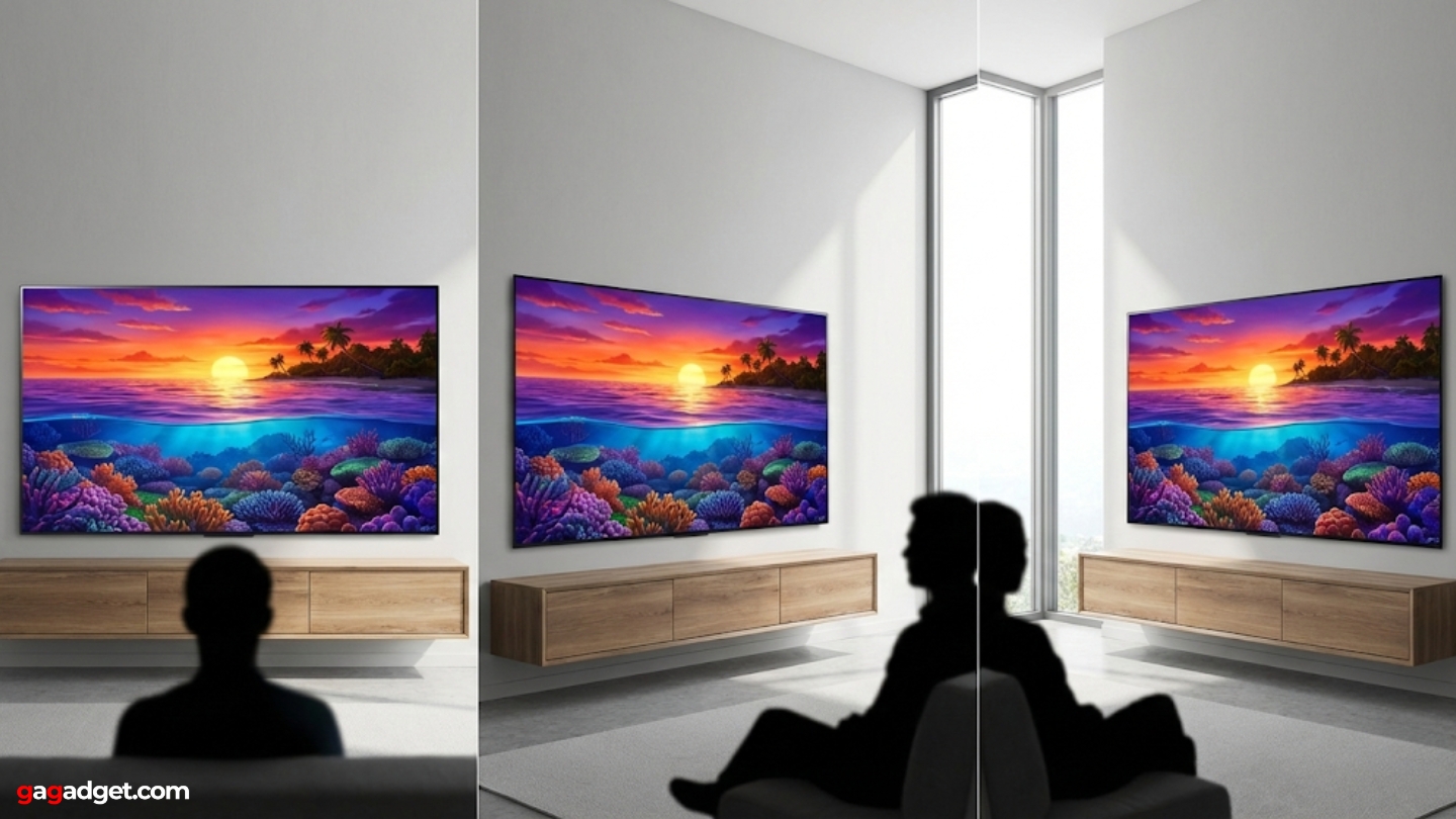 Télévision OLED vue sous différents angles