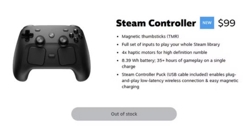 Le Steam Controller 2 associe deux trackpads haptiques et des sticks TMR anti-dérive.