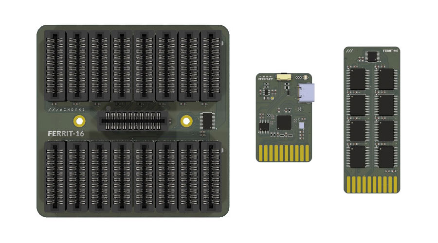 FERRIT's modular board design, with stackable expansion modules for additional F-RAM capacity. Illustration: Machdyne