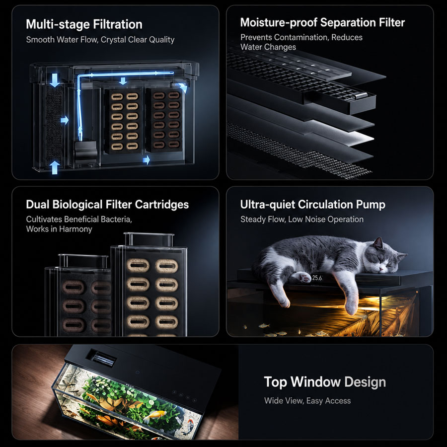 The 5W expansion port supports optional heater and UV sterilization modules.
