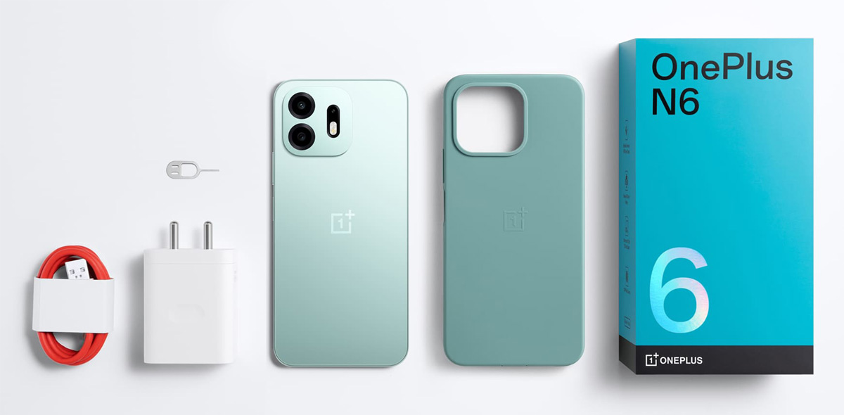Contenu de la boîte du OnePlus N6. Illustration : OnePlus