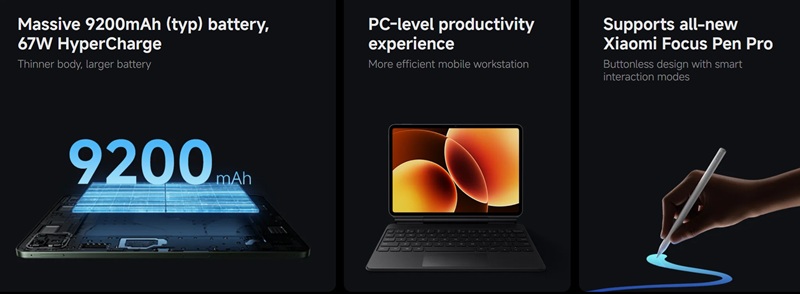Demonstration of Xiaomi tablets at the MWC 2026 exhibition