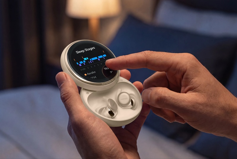Навушники Soundcore Sleep Earbuds 4 Pro у зарядному кейсі