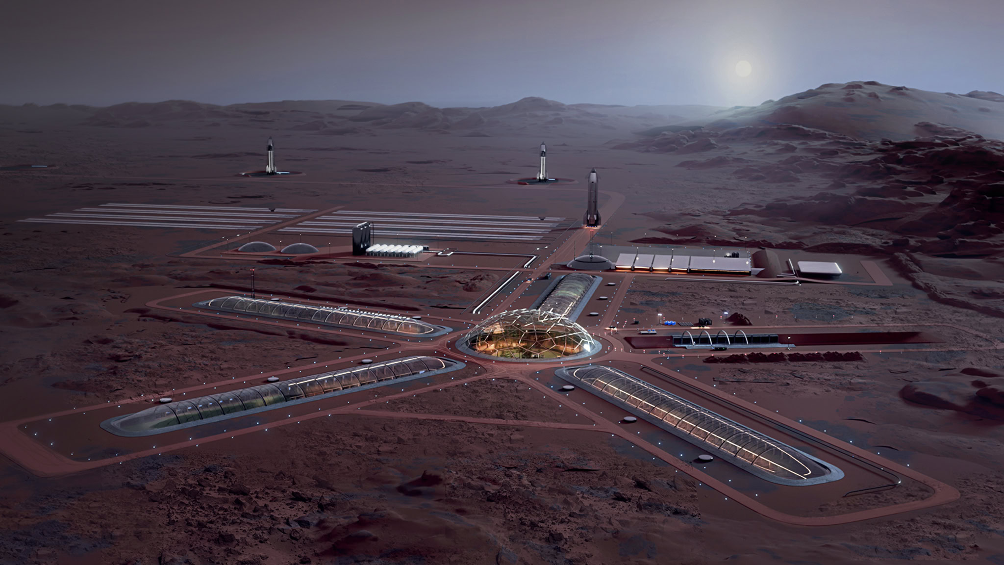 SpaceX conditionne la rémunération de Musk à la colonisation de Mars et à une valorisation de 7 500 milliards de dollars. Illustration : SpaceX