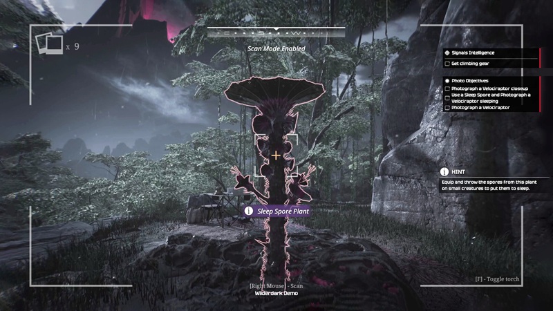 Screenshot of Wilderdark gameplay utilizing a camera