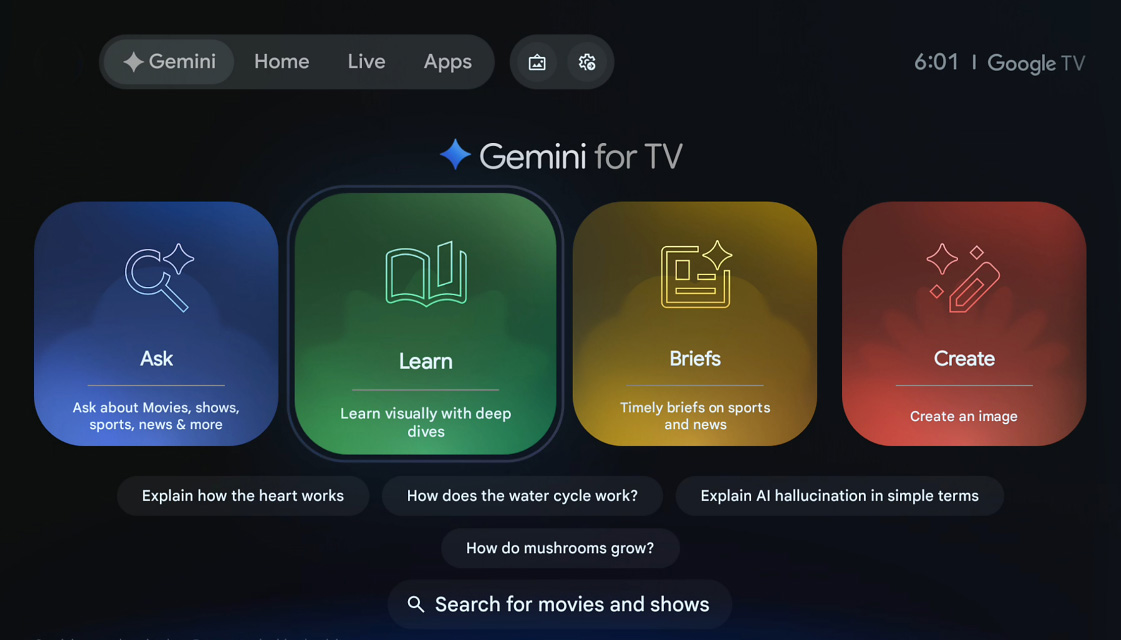 Иллюстрация использования Gemini AI на TCL PlayCube