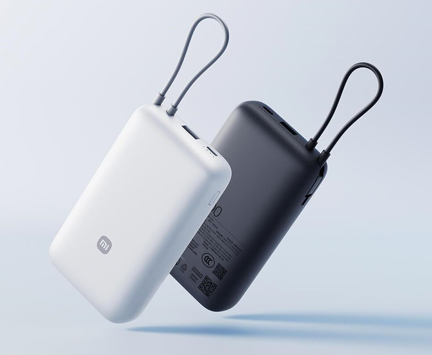 Xiaomi павербанк со встроенным кабелем USB-C